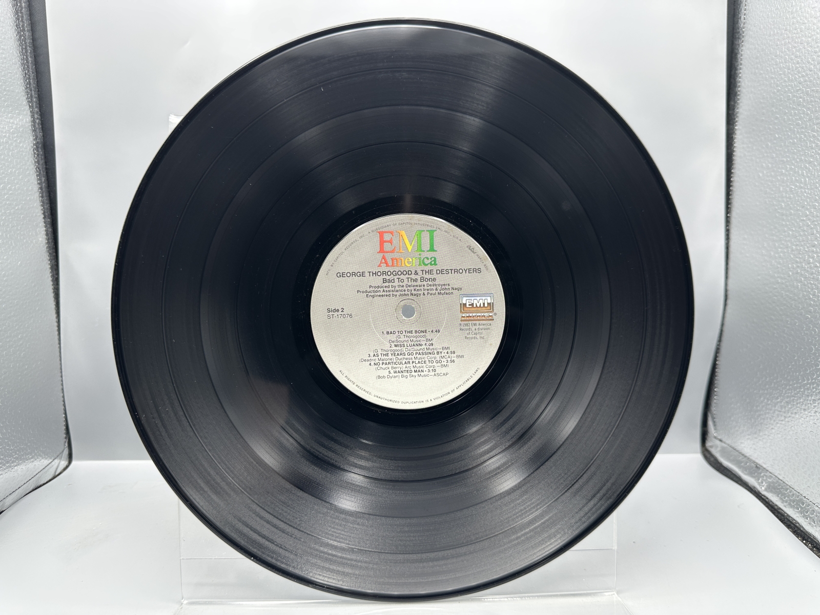 EMI America Records George Thorogood and The Destroyers Bad To The Bone Vinyl Album LP (1982) ST-17076 - Includes original printed inner sle