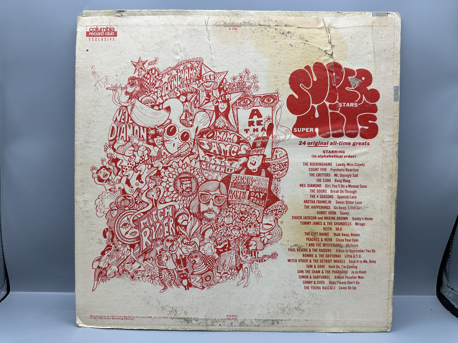 1967 Columbia Musical Treasures Records SUPERstars/SUPERhits Columbia Record Club Exclusive Vinyl Album - D 34B