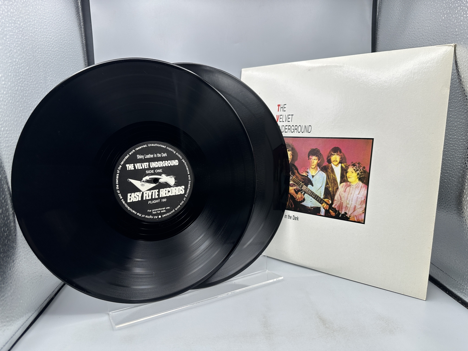 Easy Flyte Records The Velvet Underground Shiny Leather in the Dark 2-LP Vinyl Album FLIGHT 160 - Unofficial Release - Rare Live and Soundtr