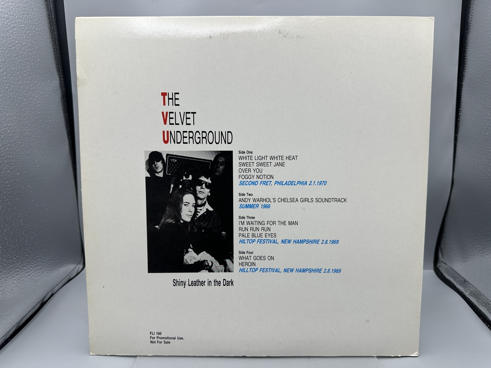 Easy Flyte Records The Velvet Underground Shiny Leather in the Dark 2-LP Vinyl Album FLIGHT 160 - Unofficial Release - Rare Live and Soundtr