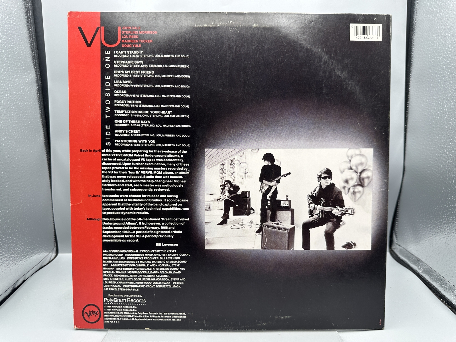 Verve Records The Velvet Underground VU Vinyl Album LP (1985) 422-823 721-1 Y-1 - Includes Original Printed Inner Sleeve with Liner Notes