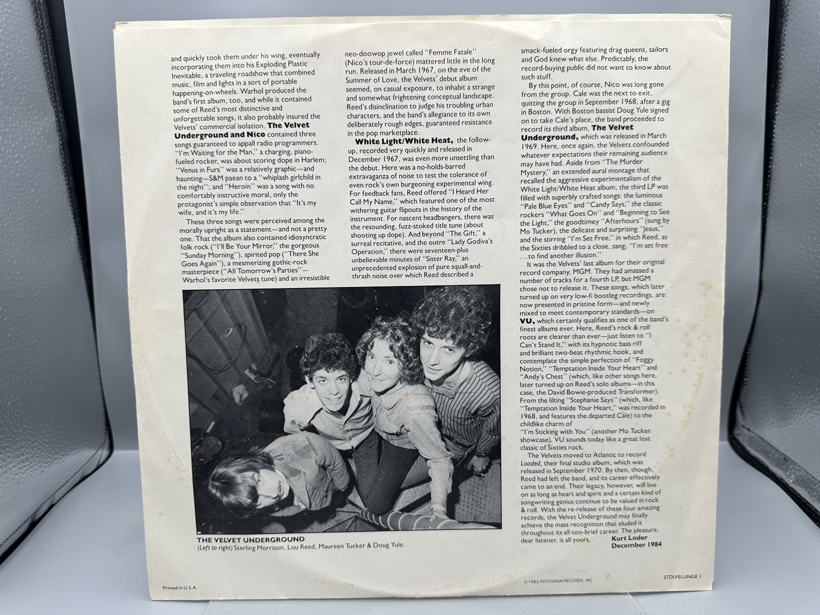 Verve Records The Velvet Underground VU Vinyl Album LP (1985) 422-823 721-1 Y-1 - Includes Original Printed Inner Sleeve with Liner Notes