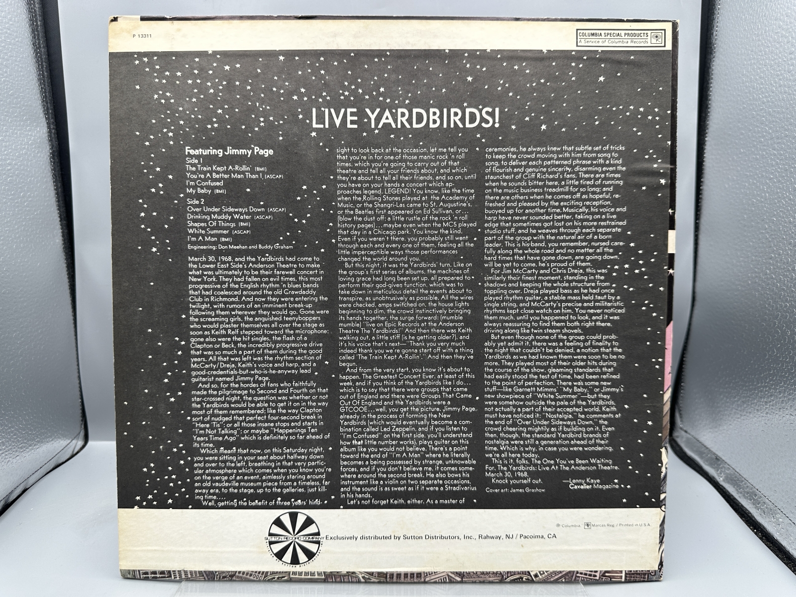 Columbia Special Products The Yardbirds Live Yardbirds! Featuring Jimmy Page Vinyl Album LP (1975) P 13311 - Reissue of withdrawn 1971 album