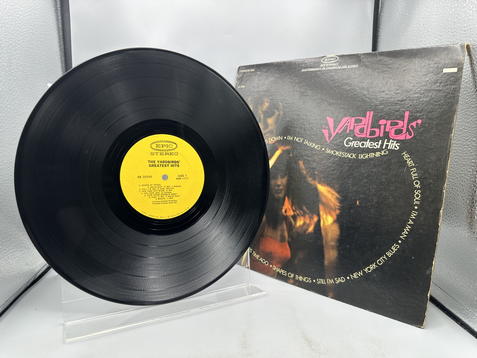 Epic Records The Yardbirds Greatest Hits Vinyl Album LP (1967) BN 26246 - US Stereo Pressing - Electronically Re-Channeled for Stereo