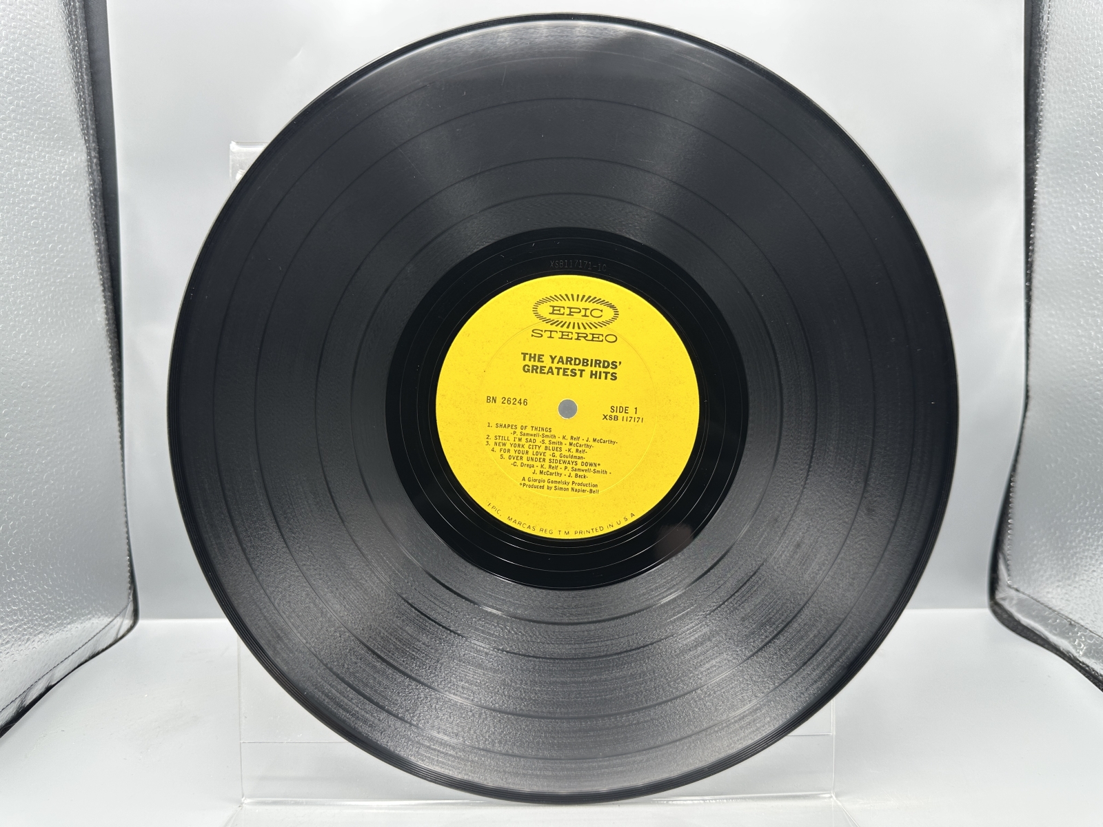 Epic Records The Yardbirds Greatest Hits Vinyl Album LP (1967) BN 26246 - US Stereo Pressing - Electronically Re-Channeled for Stereo