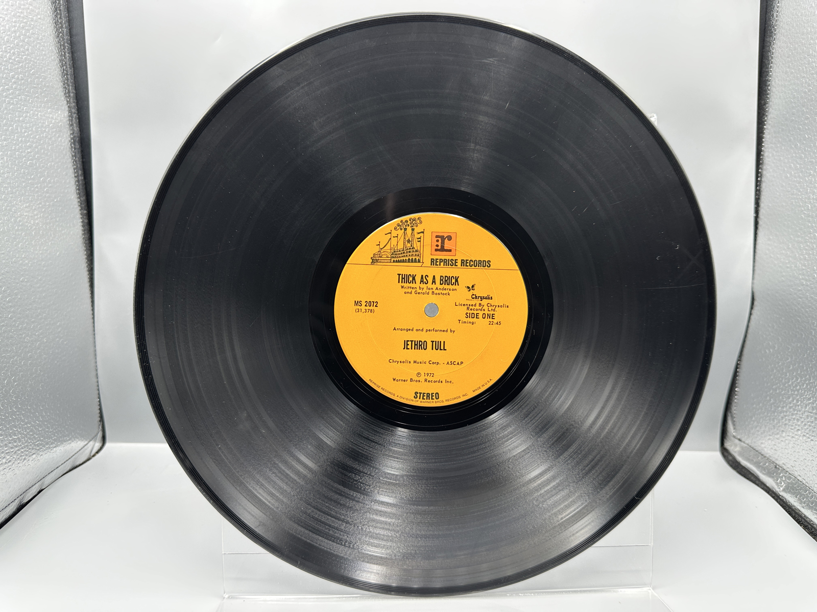 1972 Reprise Records Jethro Tull Thick As A Brick Vinyl Album - MS 2072