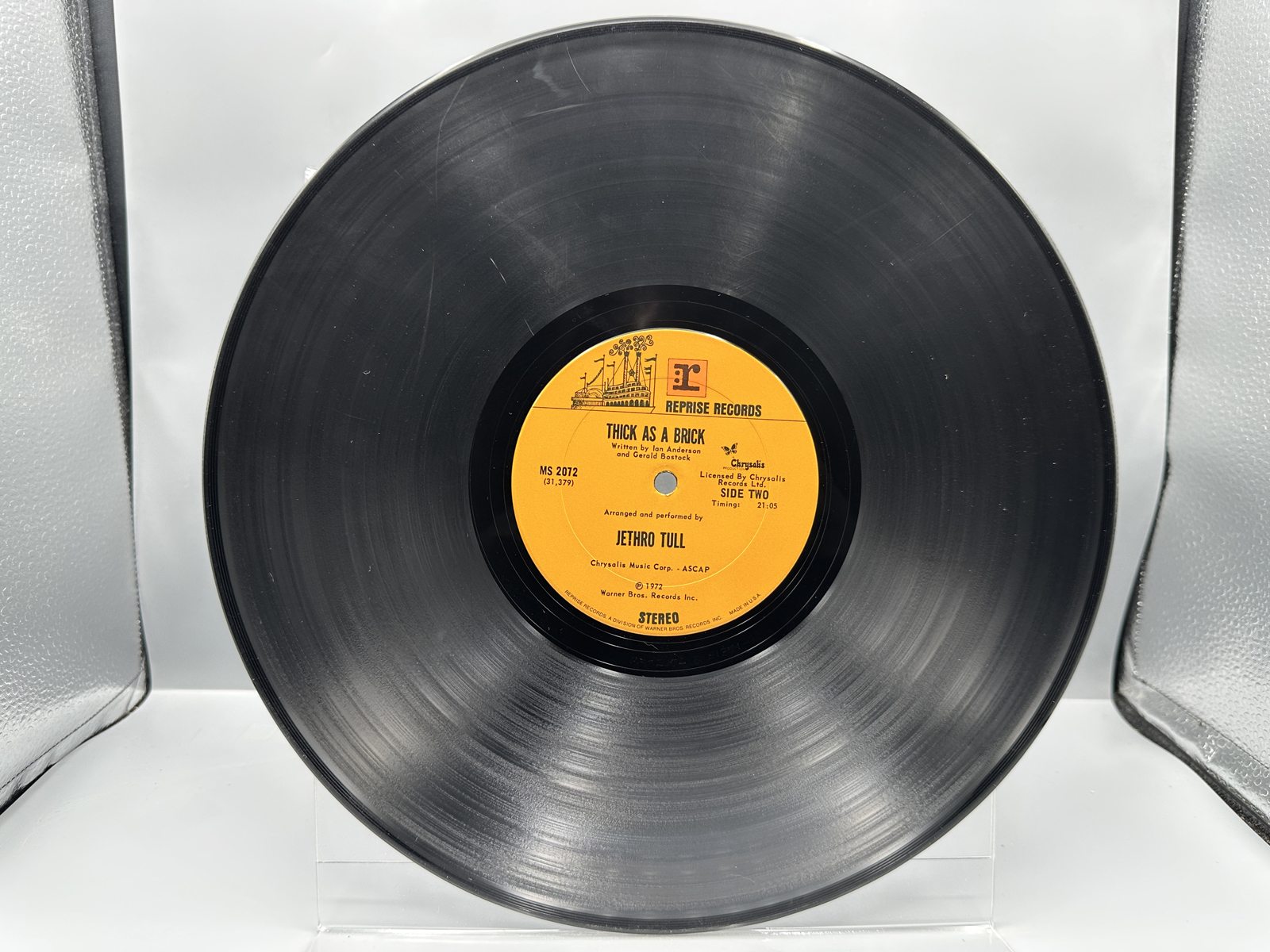 1972 Reprise Records Jethro Tull Thick As A Brick Vinyl Album - MS 2072