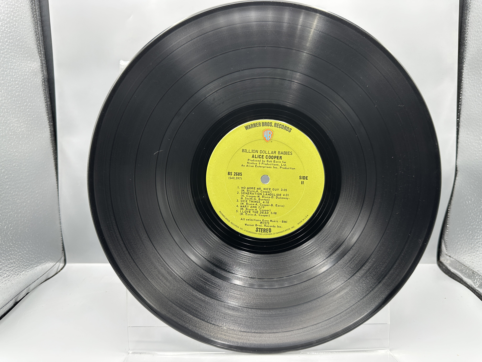 1973 Warner Bros. Records Alice Cooper Billion Dollar Babies Vinyl Album - BS 2685