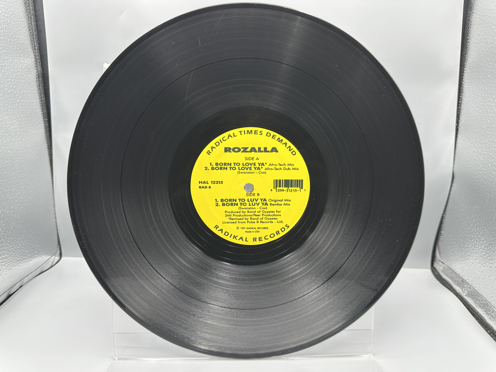 1991 Radikal Records Rozalla "Born To Luv Ya" Single Vinyl Record - HAL 12215