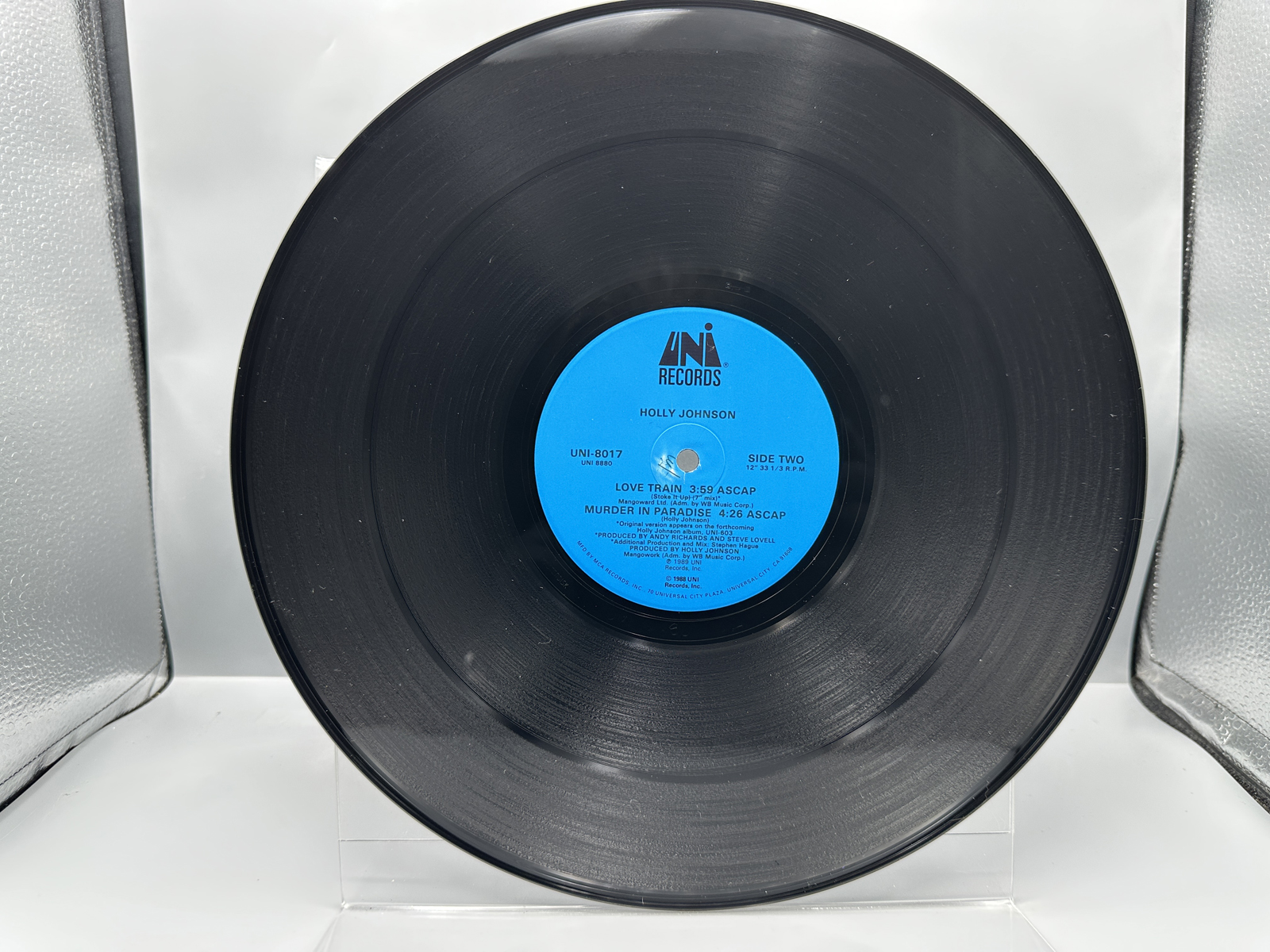 1989 UNI Records Holly Johnson Love Train Vinyl Single - UNI-8017