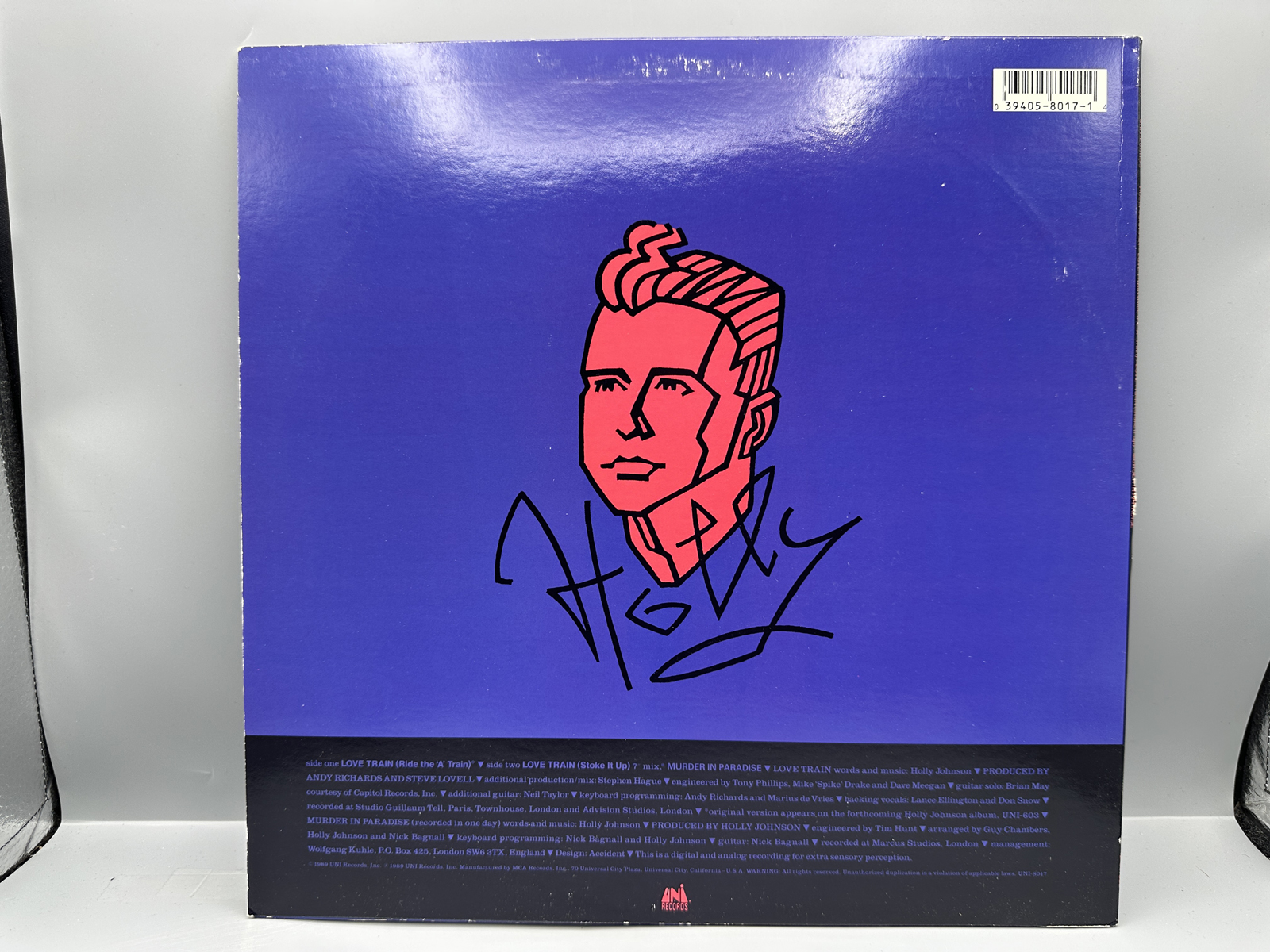 1989 UNI Records Holly Johnson Love Train Vinyl Single - UNI-8017