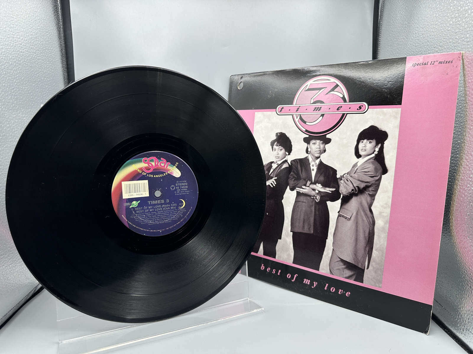 1987 Solar / Epic Records Times 3 Best of My Love Special Mixes Single Vinyl Record - (49 74338)