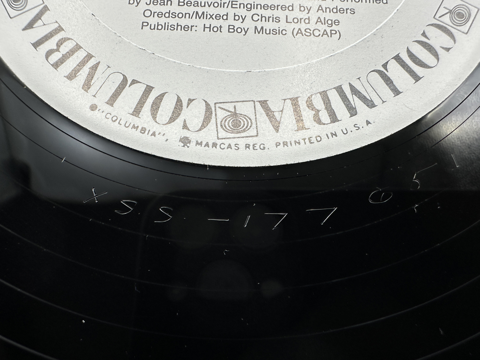 1987 Columbia Records Jean Beauvoir 'Jimmy' Promo Single Vinyl Record - 44 07585