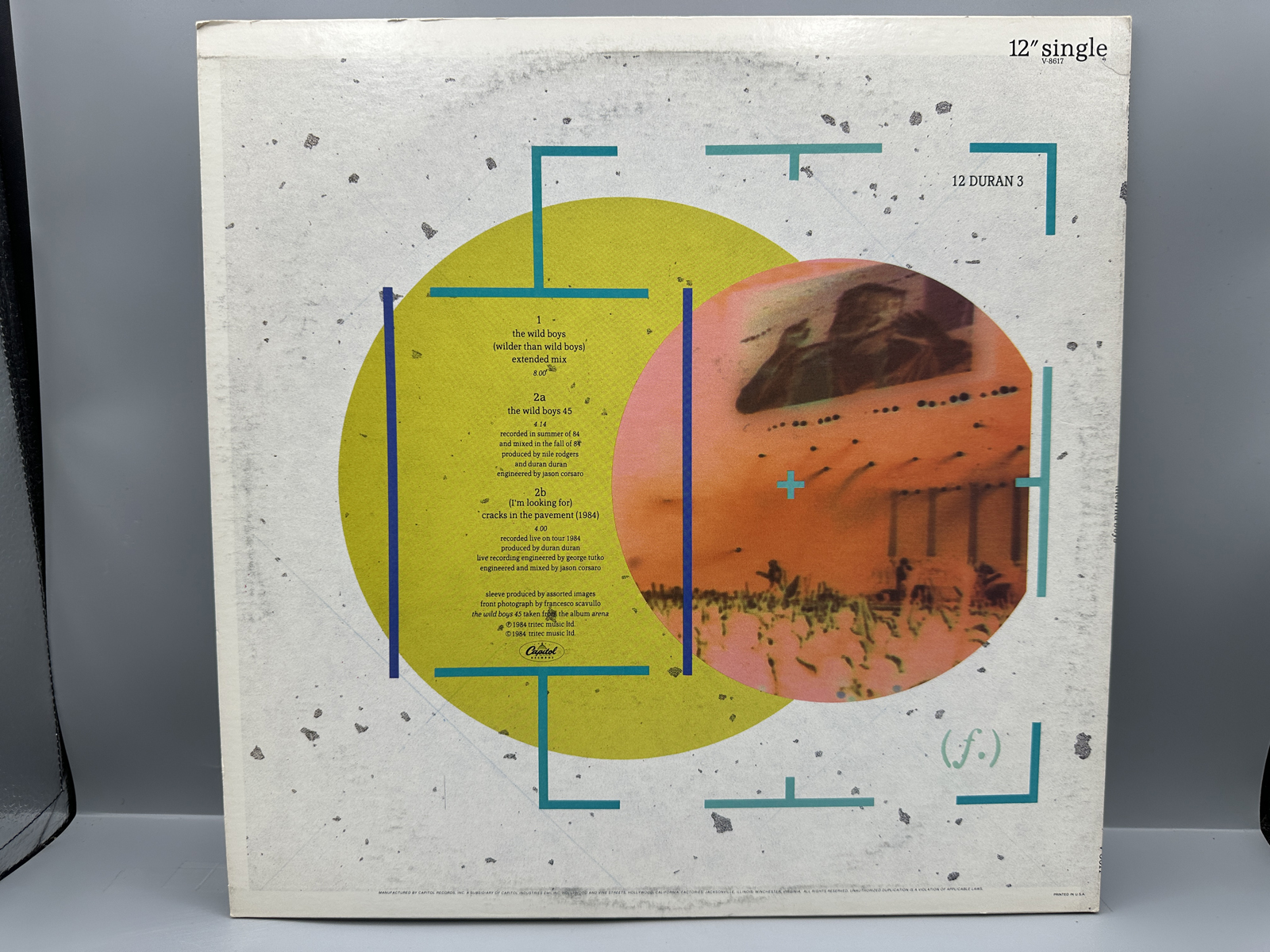 1984 Capitol Records Duran Duran The Wild Boys Single Vinyl Record - V-8617