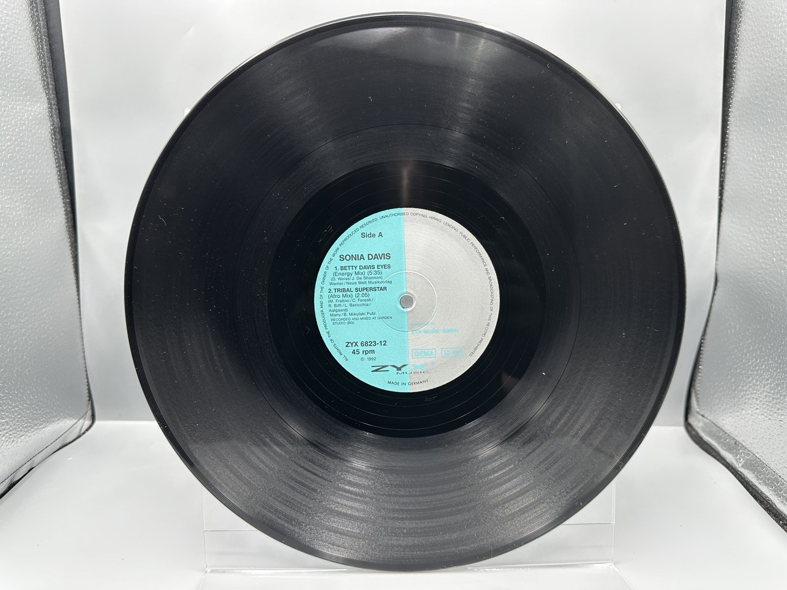1992 ZYX Music Sonia Davis "Bette Davis Eyes" Maxi-Single Vinyl Record - ZYX 6823-12