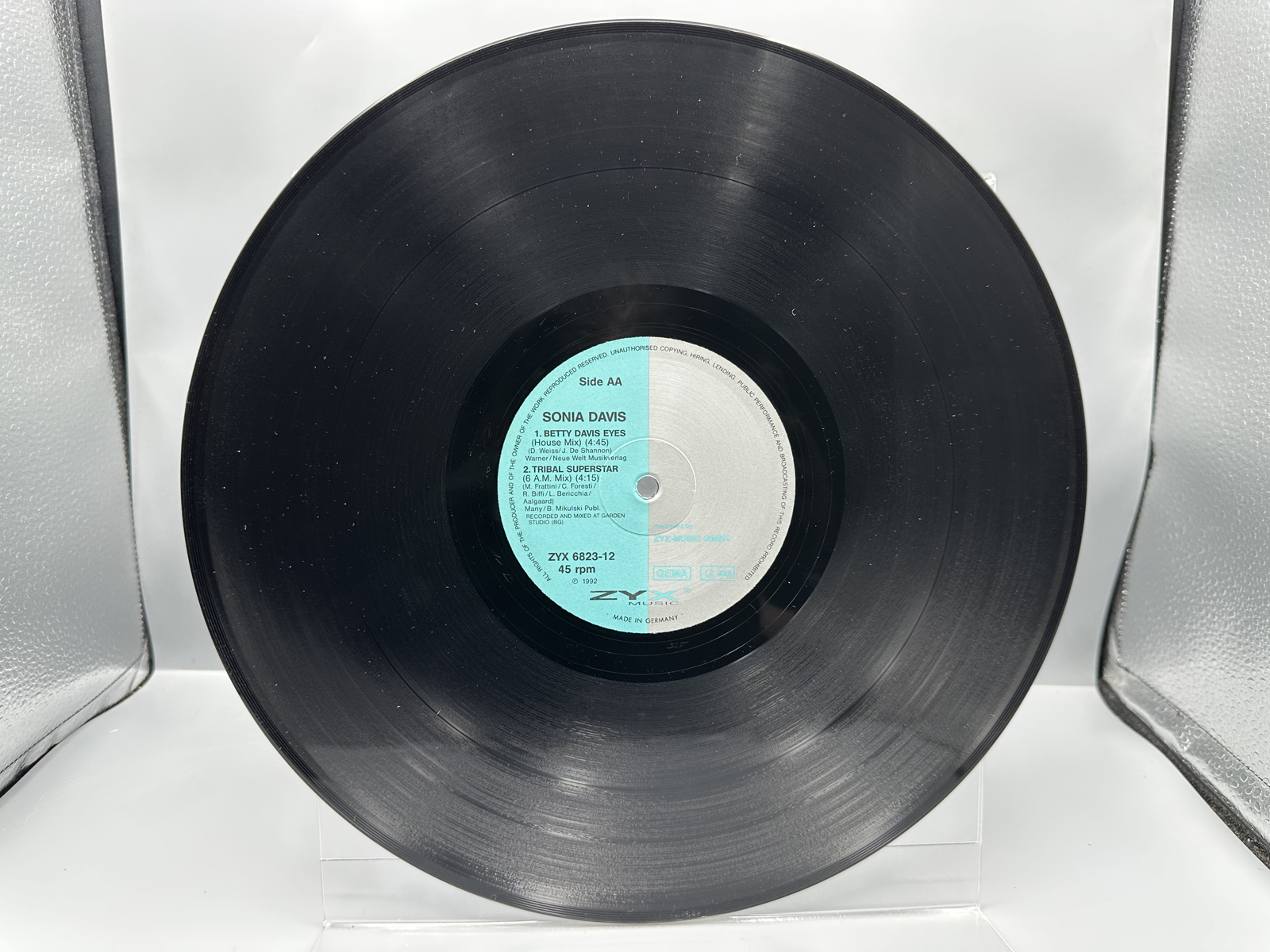 1992 ZYX Music Sonia Davis "Bette Davis Eyes" Maxi-Single Vinyl Record - ZYX 6823-12