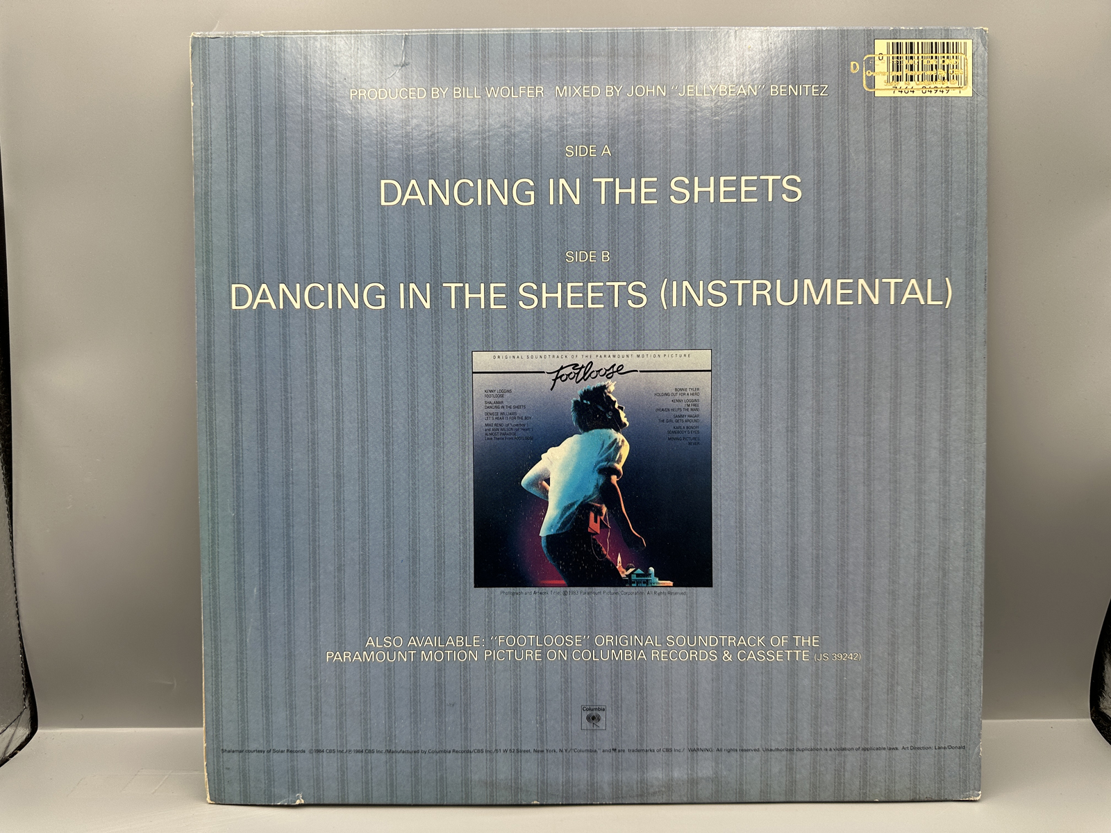1984 Columbia Records Shalamar Dancing In The Sheets Extended Dance Remix Single Vinyl Record - 44-04749