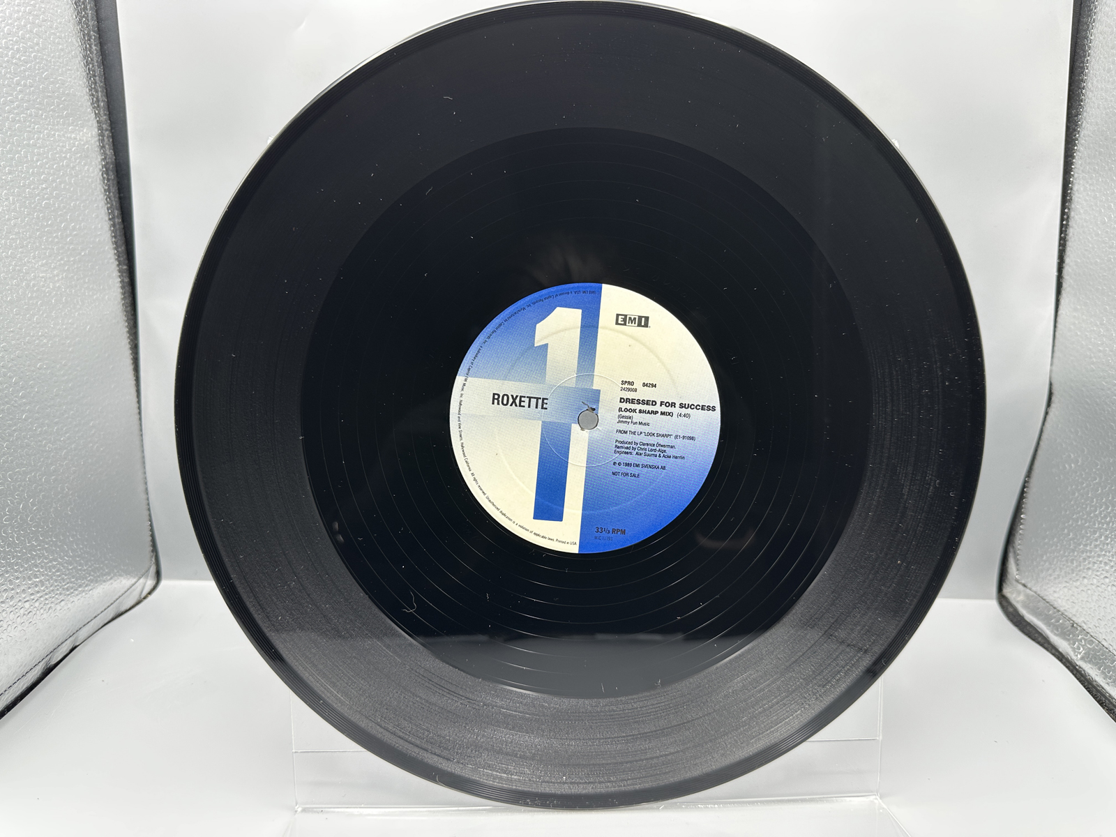 1989 EMI Roxette Dressed For Success Single Vinyl Record - SPRO 10424