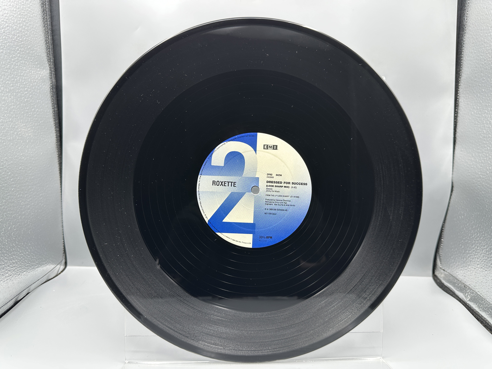 1989 EMI Roxette Dressed For Success Single Vinyl Record - SPRO 10424