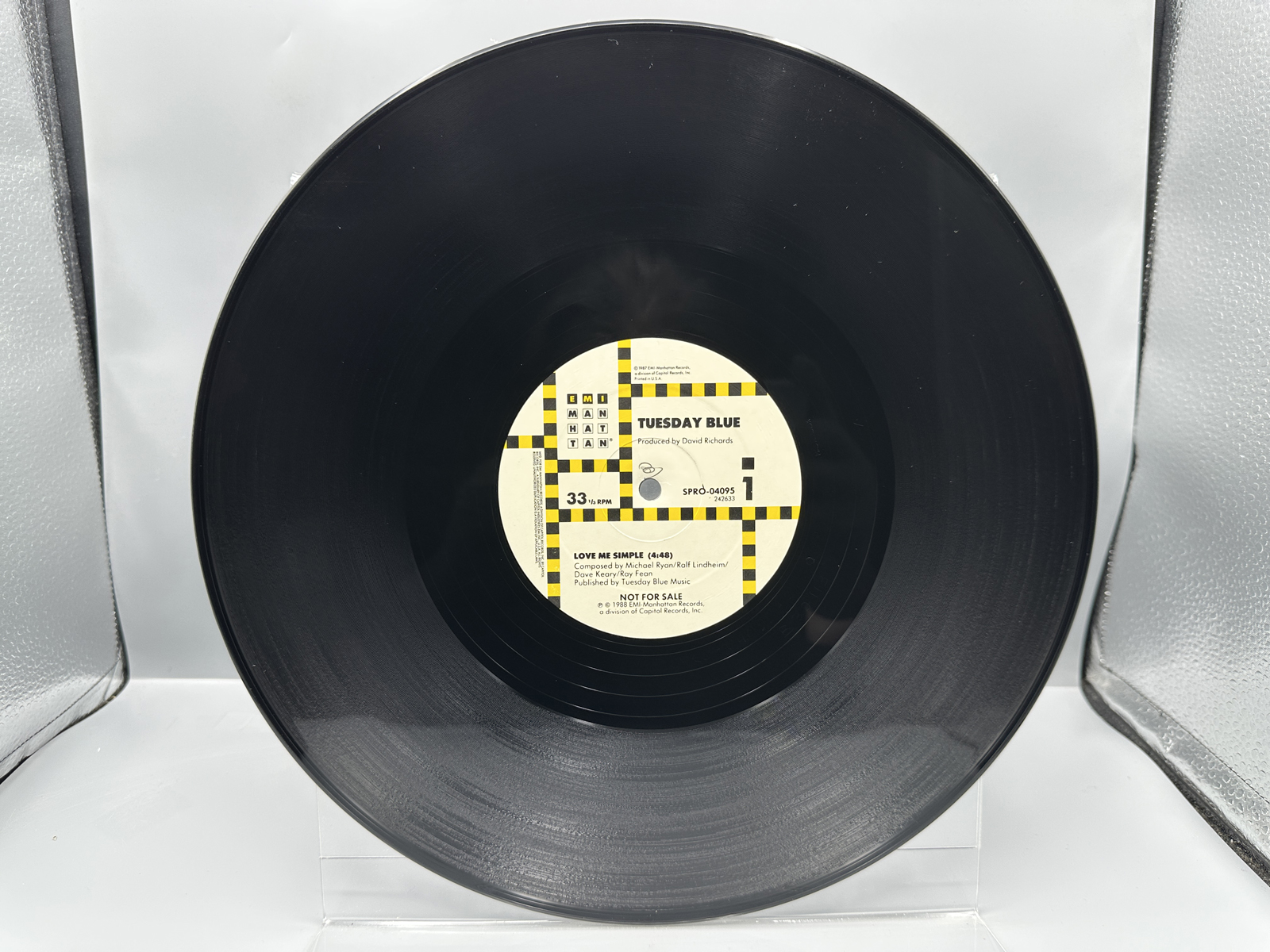 1987 EMI Manhattan Records Tuesday Blue "Love Me Simple" Promo Single Vinyl Record - SPRO-04095