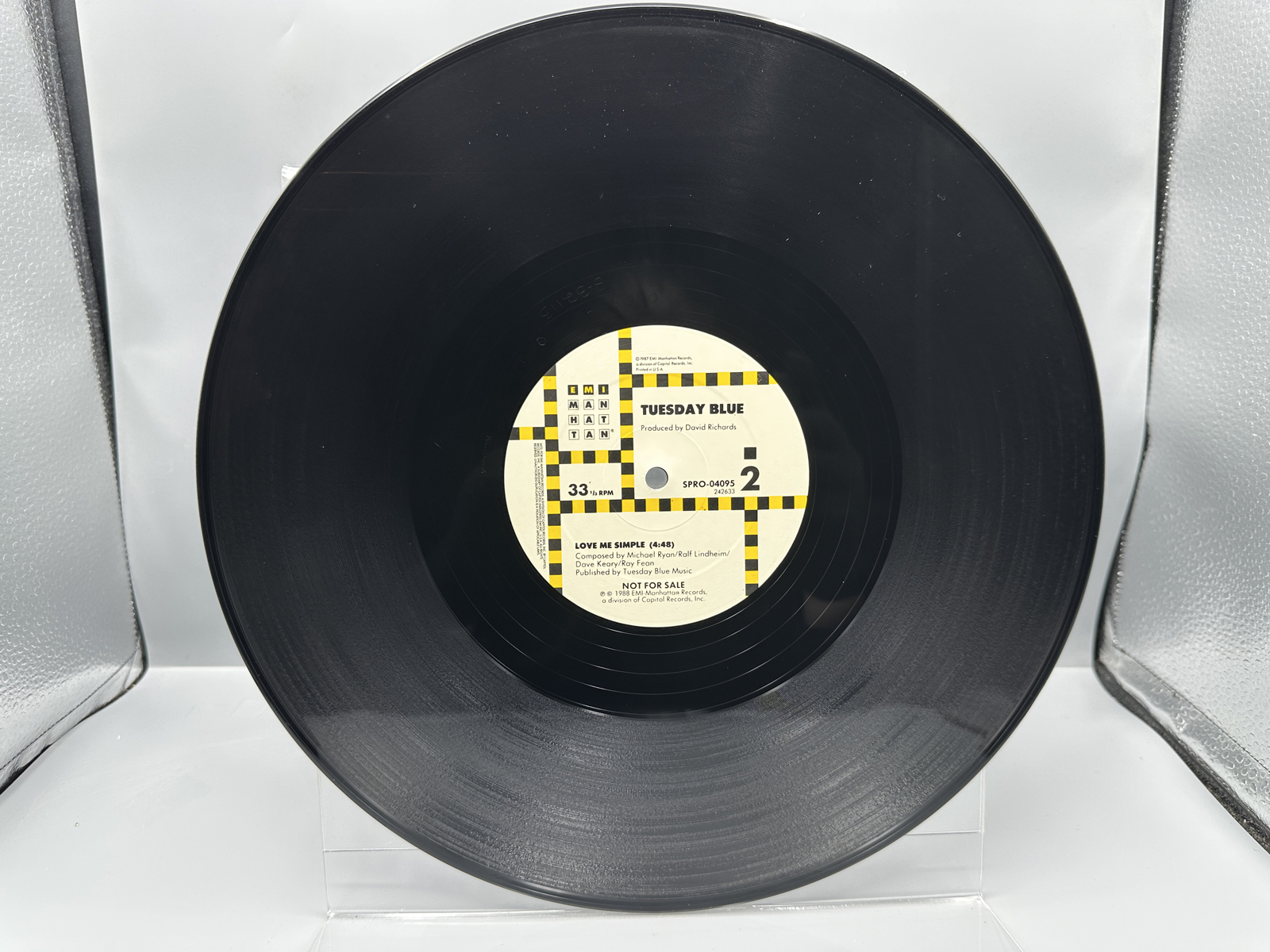 1987 EMI Manhattan Records Tuesday Blue "Love Me Simple" Promo Single Vinyl Record - SPRO-04095