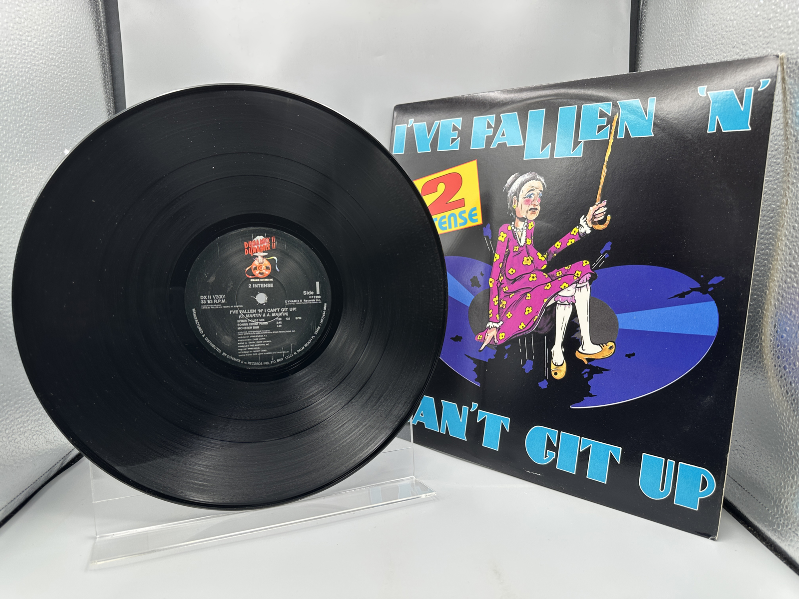 1992 Dynamix II Records 2 Intense "I've Fallen 'N' I Can't Git Up" Single/EP Vinyl Record - DX 8 V10001