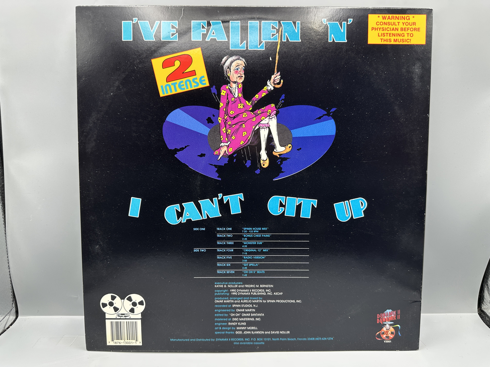 1992 Dynamix II Records 2 Intense "I've Fallen 'N' I Can't Git Up" Single/EP Vinyl Record - DX 8 V10001