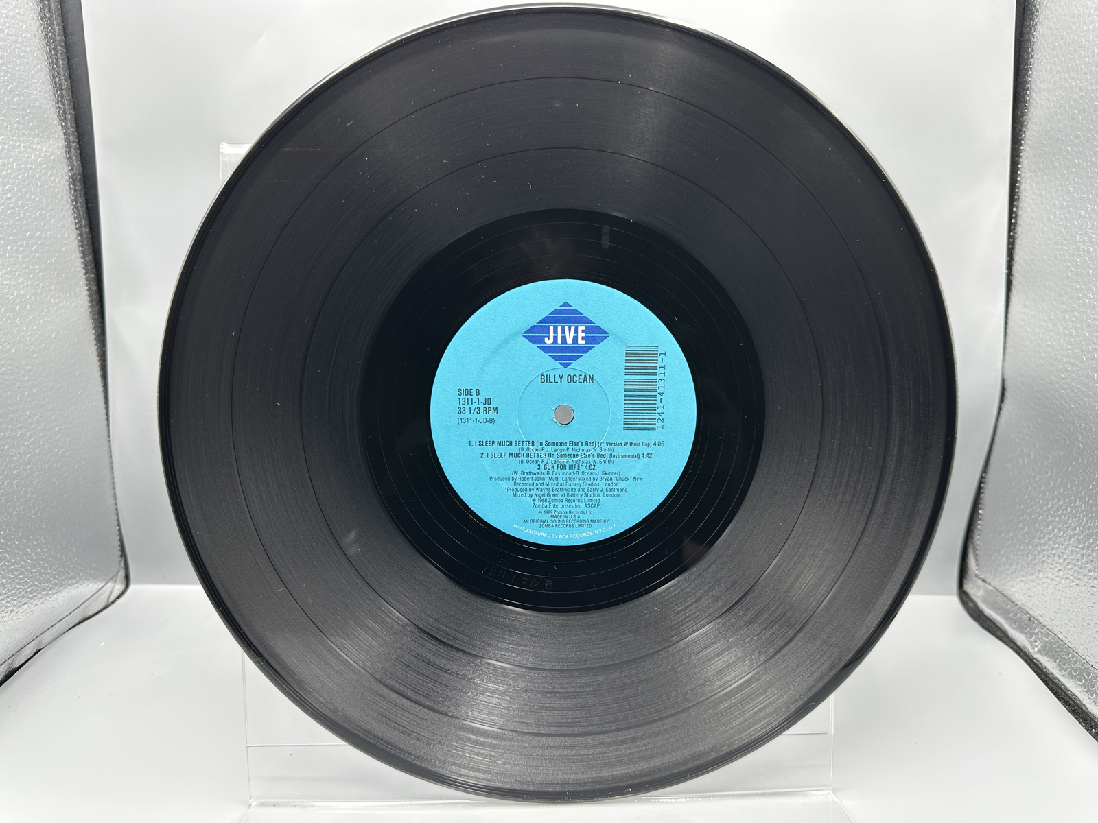 1989 Jive Records / RCA Records Billy Ocean "I Sleep Much Better (In Someone Else's Bed)" Single Vinyl Record - #1311-1-JD