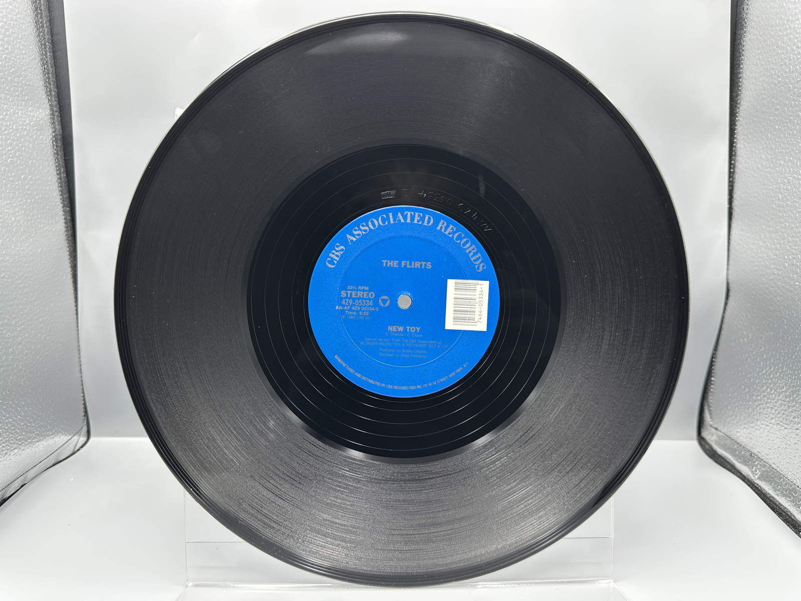 1985 CBS Associated Records The Flirts New Toy Single Vinyl Record - 4Z9 05334