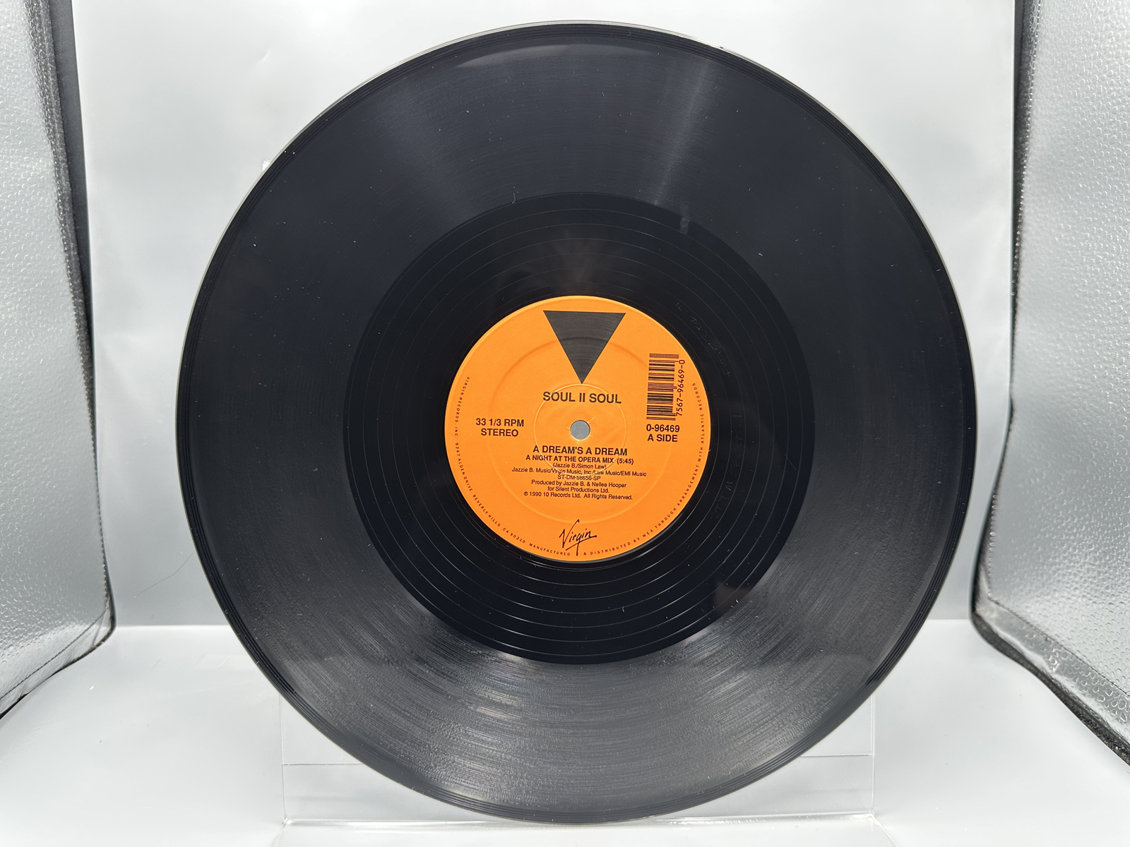 1989 Virgin Records Soul II Soul A Dreams a Dream Single Vinyl Record - 0-96469