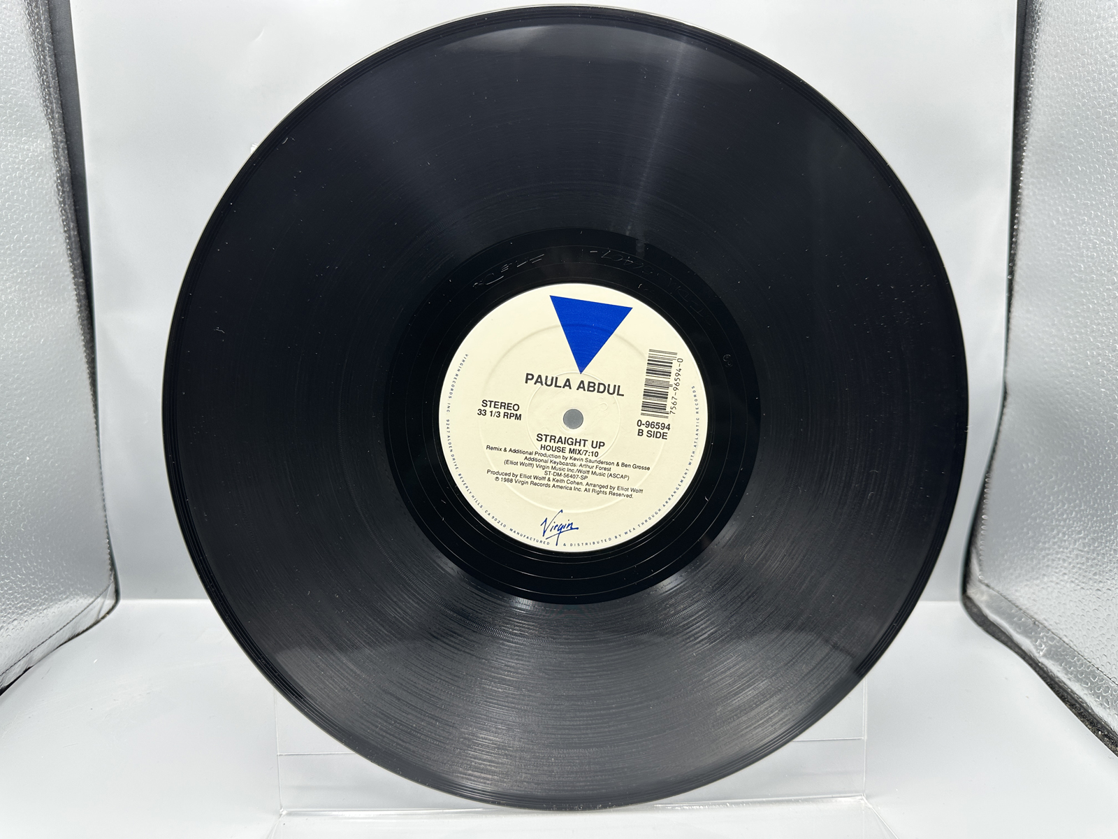 1989 Virgin Records Paula Abdul Straight Up (12" Remix) Single Vinyl Record - 0-96594