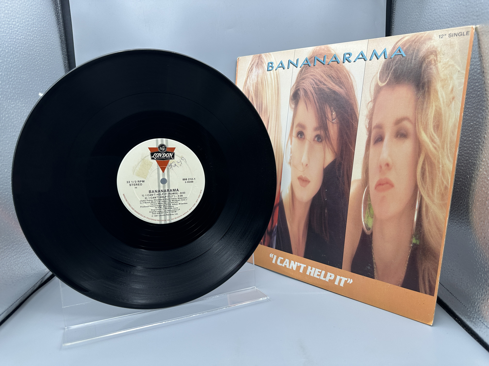 1987 London Records Bananarama I Can't Help It Single Vinyl Record - 886 212-1