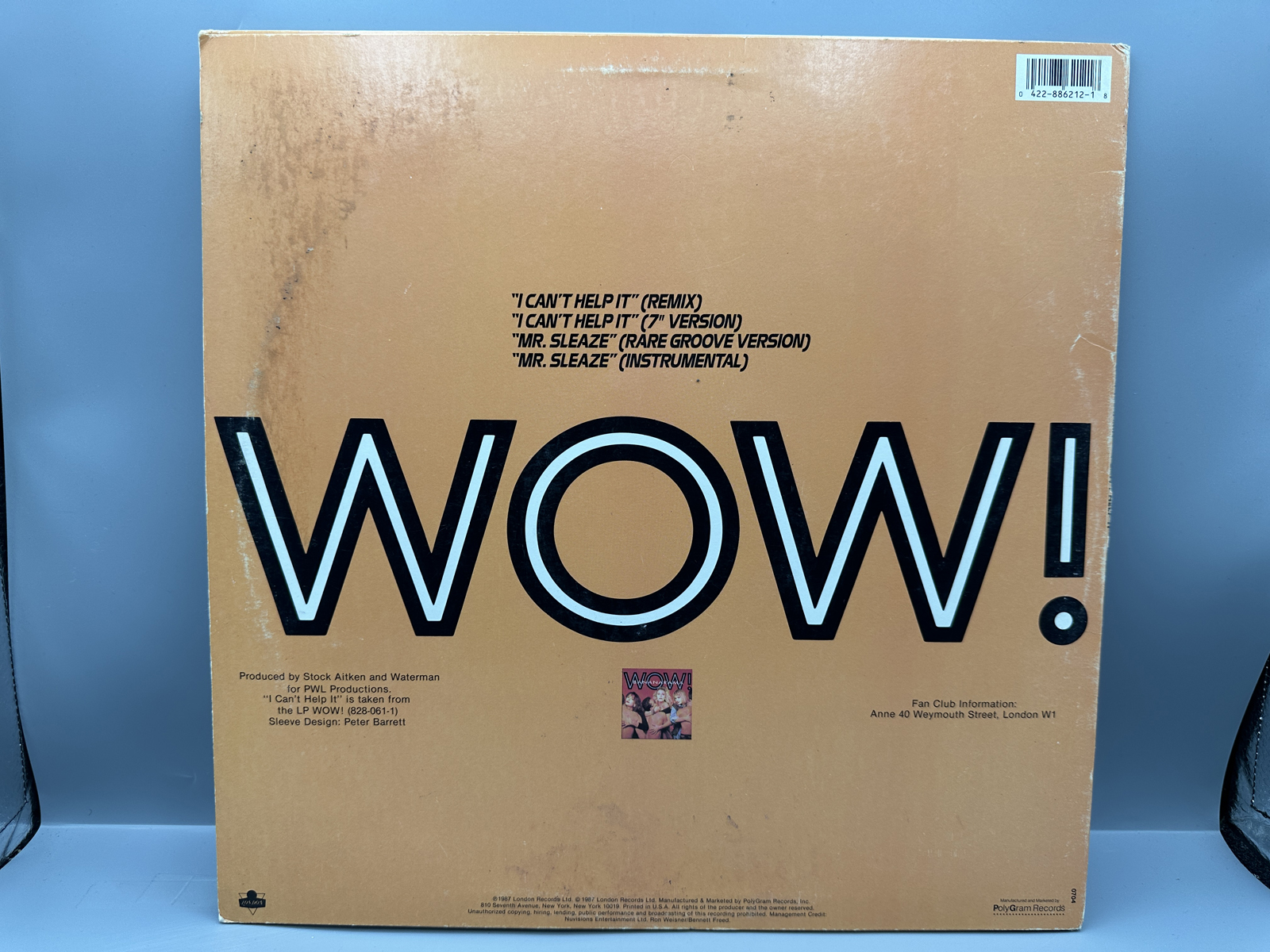 1987 London Records Bananarama I Can't Help It Single Vinyl Record - 886 212-1