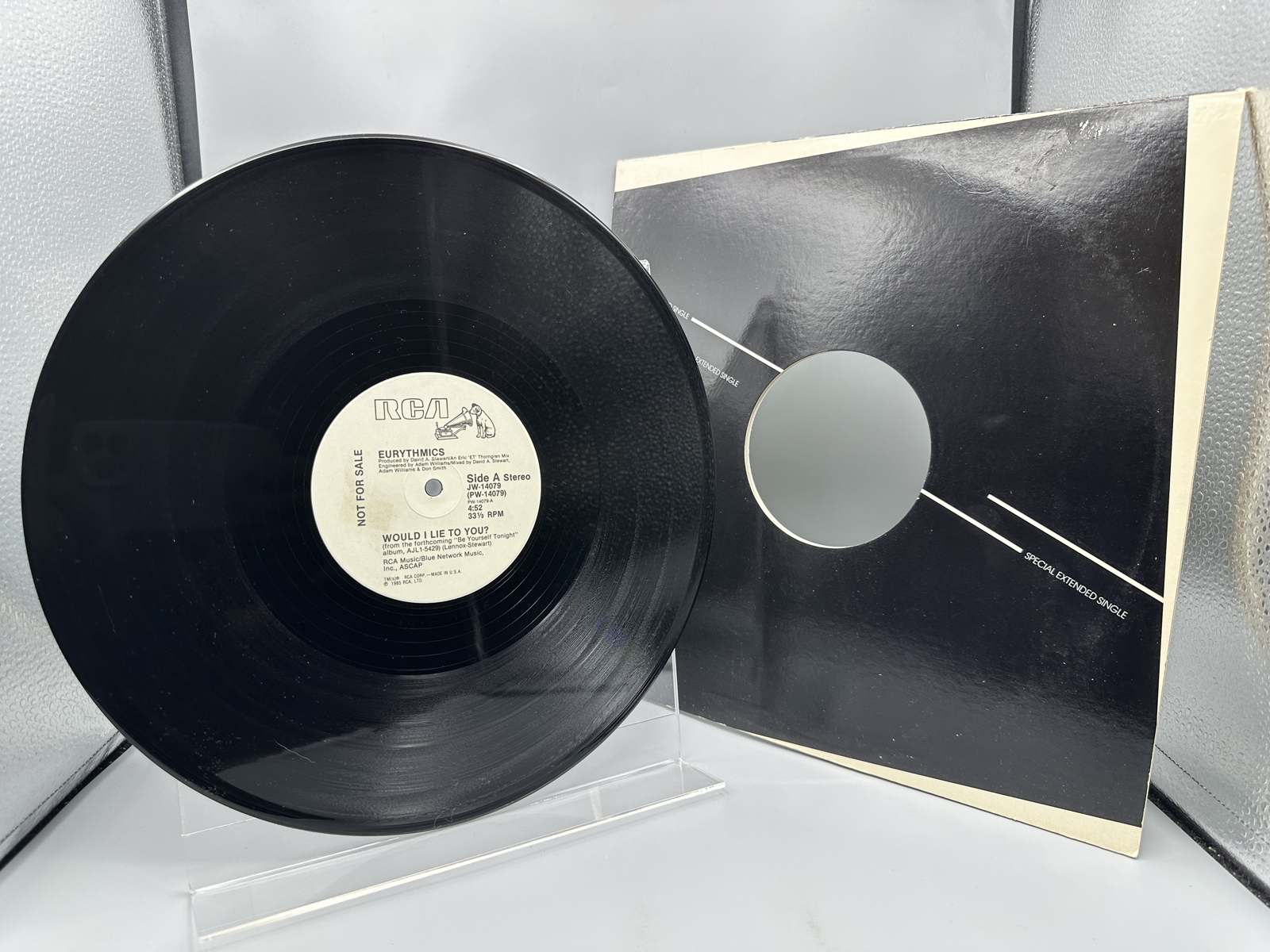 1985 RCA Records Eurythmics "Would I Lie To You?" / "Here Comes That Sinking Feeling" Special Extended Single Promo Vinyl Record - PW-14079