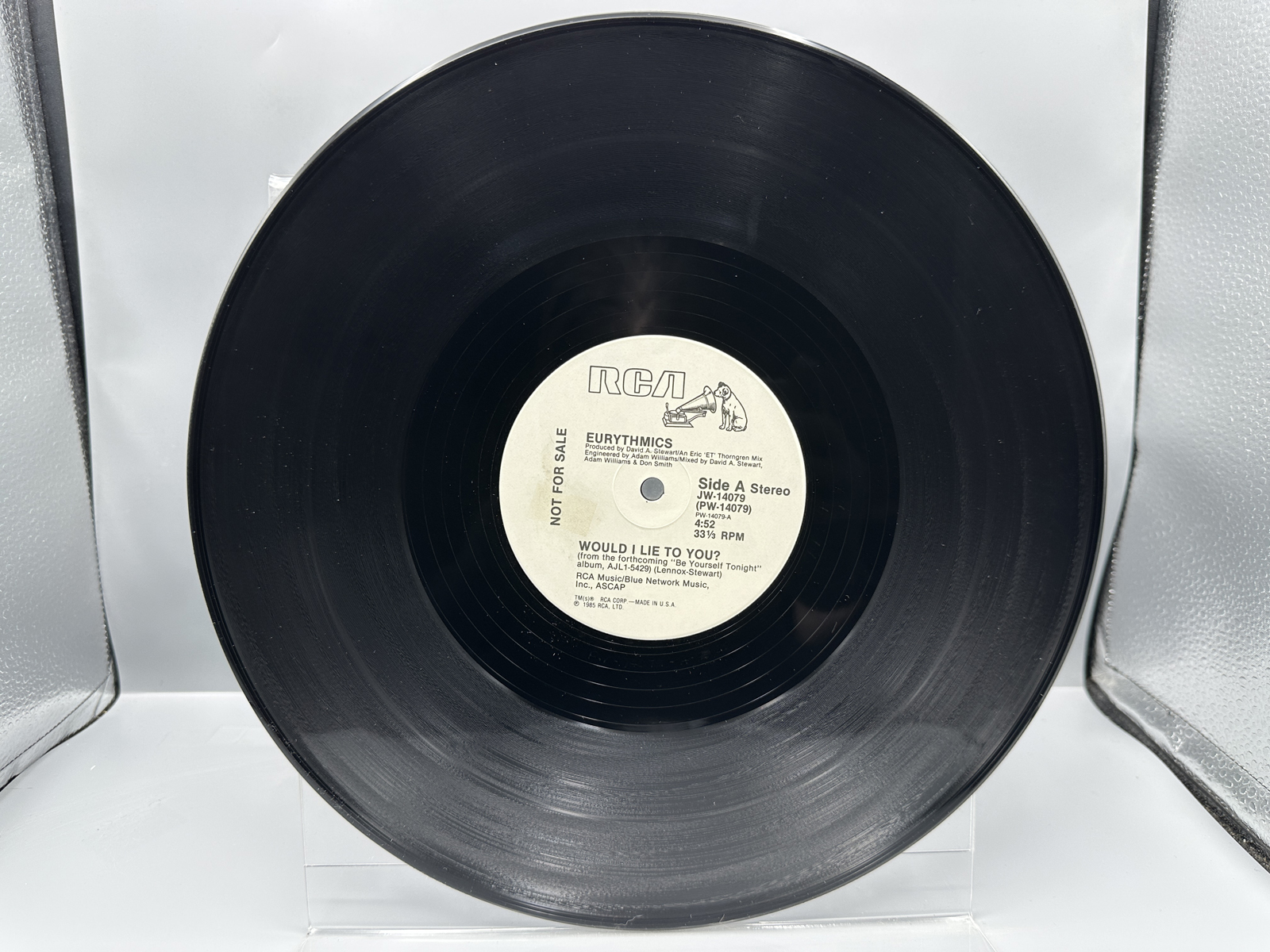 1985 RCA Records Eurythmics "Would I Lie To You?" / "Here Comes That Sinking Feeling" Special Extended Single Promo Vinyl Record - PW-14079