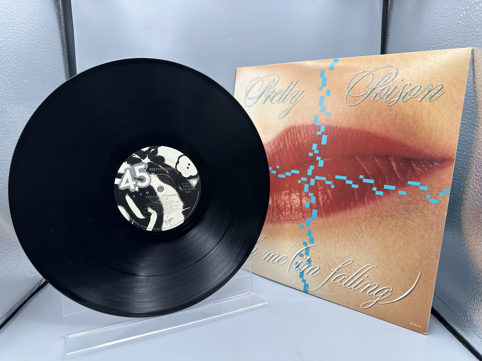 1988 Virgin Records Pretty Poison "Catch Me (I'm Falling)" Single Vinyl Record - 0-96752