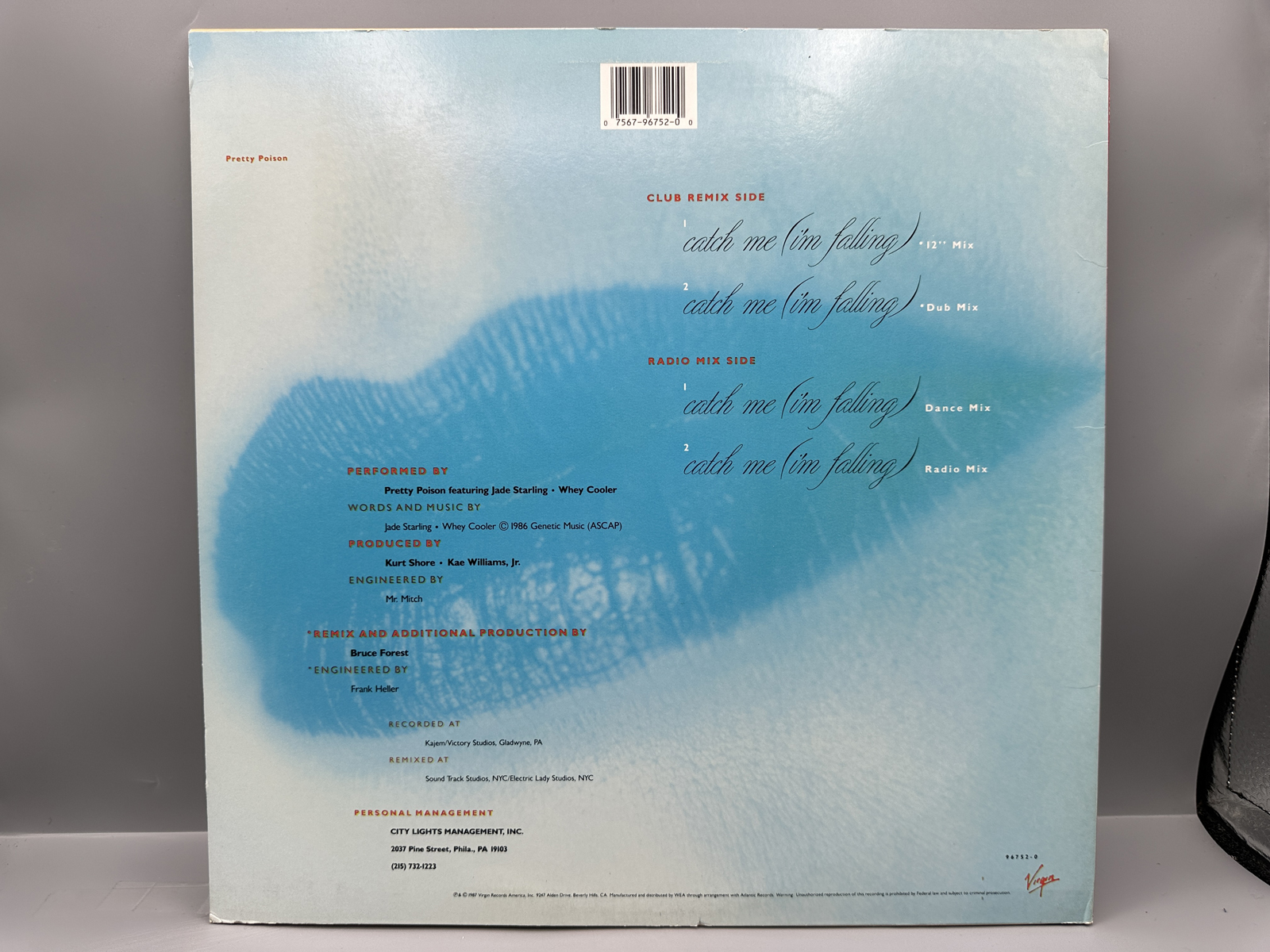 1988 Virgin Records Pretty Poison "Catch Me (I'm Falling)" Single Vinyl Record - 0-96752