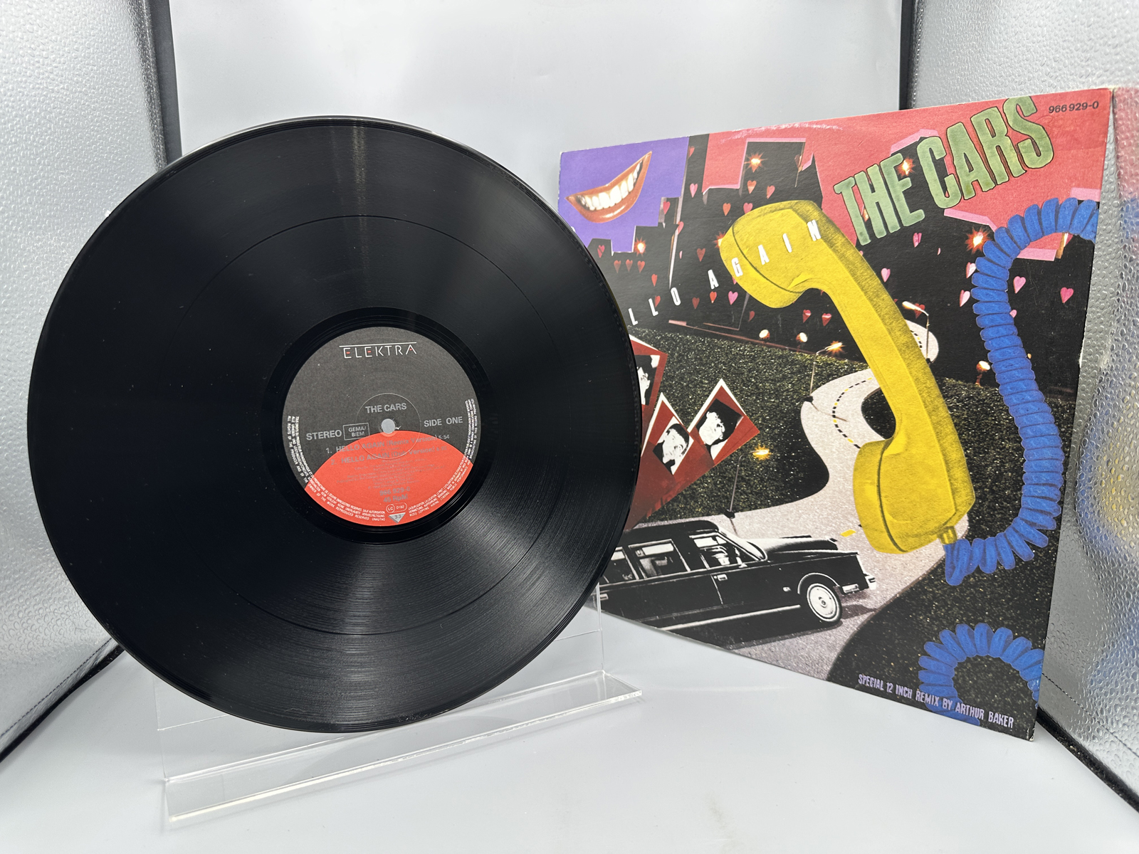 1984 Elektra/Asylum Records The Cars "Hello Again (Special 12 Inch Remix by Arthur Baker)" Vinyl Record - 966 929-0