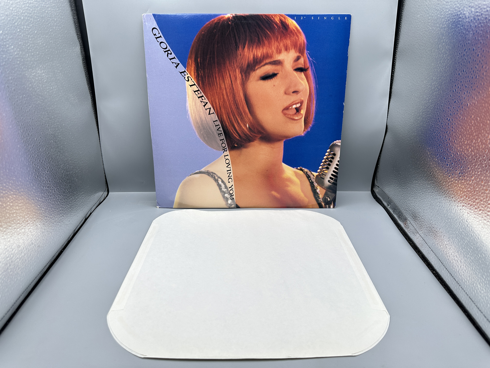 1991 Epic Records Gloria Estefan "Live For Loving You" Promo Single Vinyl Record - 49 73971