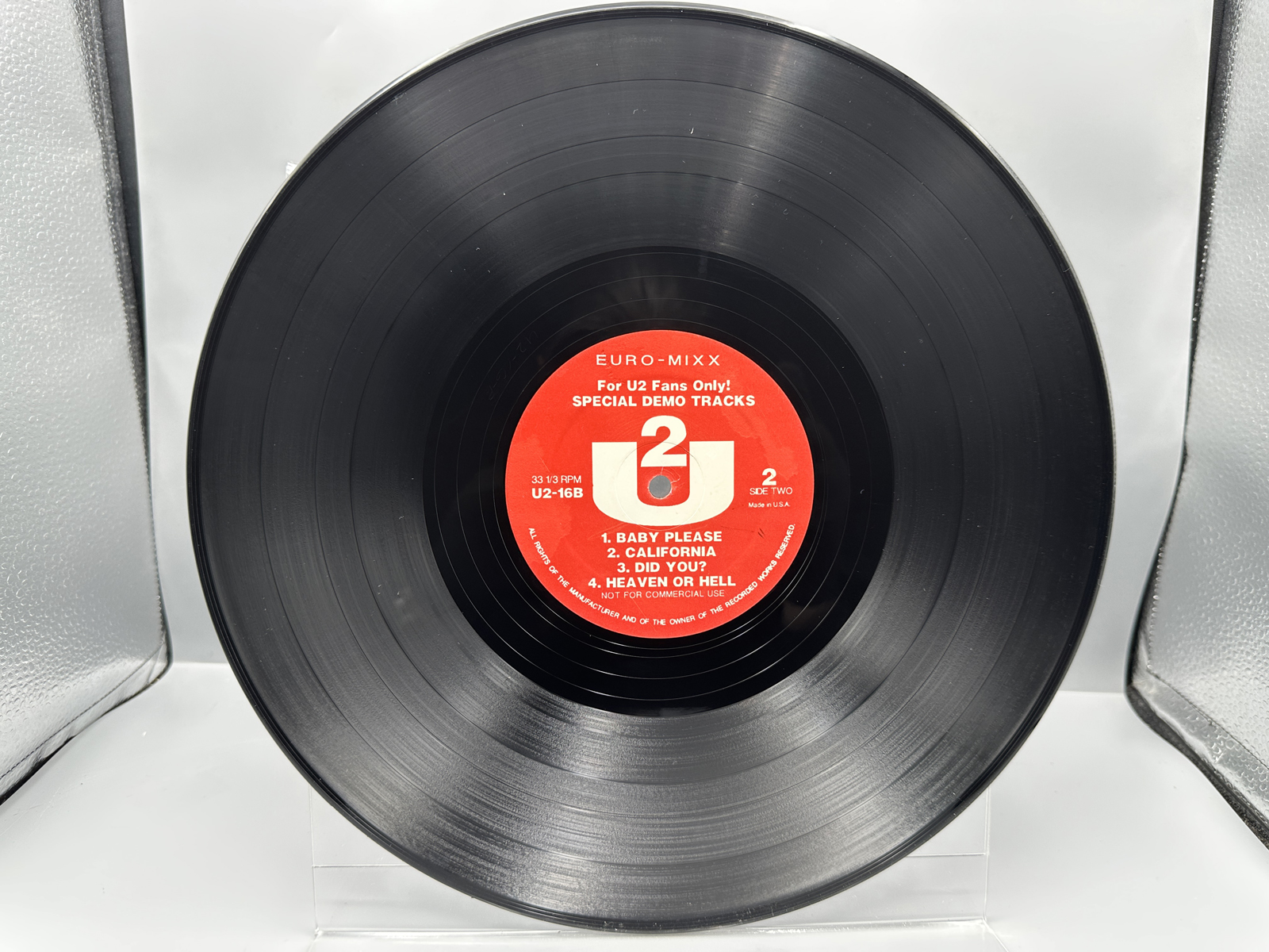 1991 U2 EURO-MIXX The Atomic Mix Unofficial Release Vinyl Album - US-16B