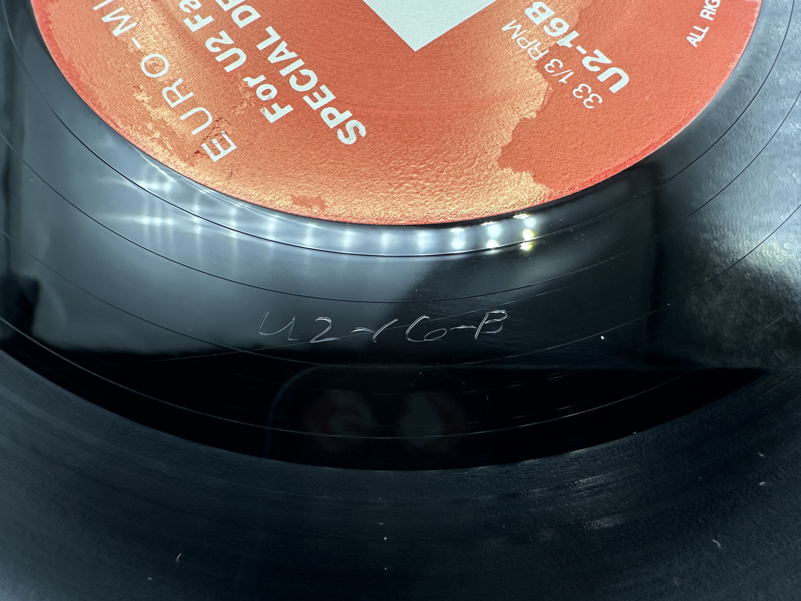 1991 U2 EURO-MIXX The Atomic Mix Unofficial Release Vinyl Album - US-16B