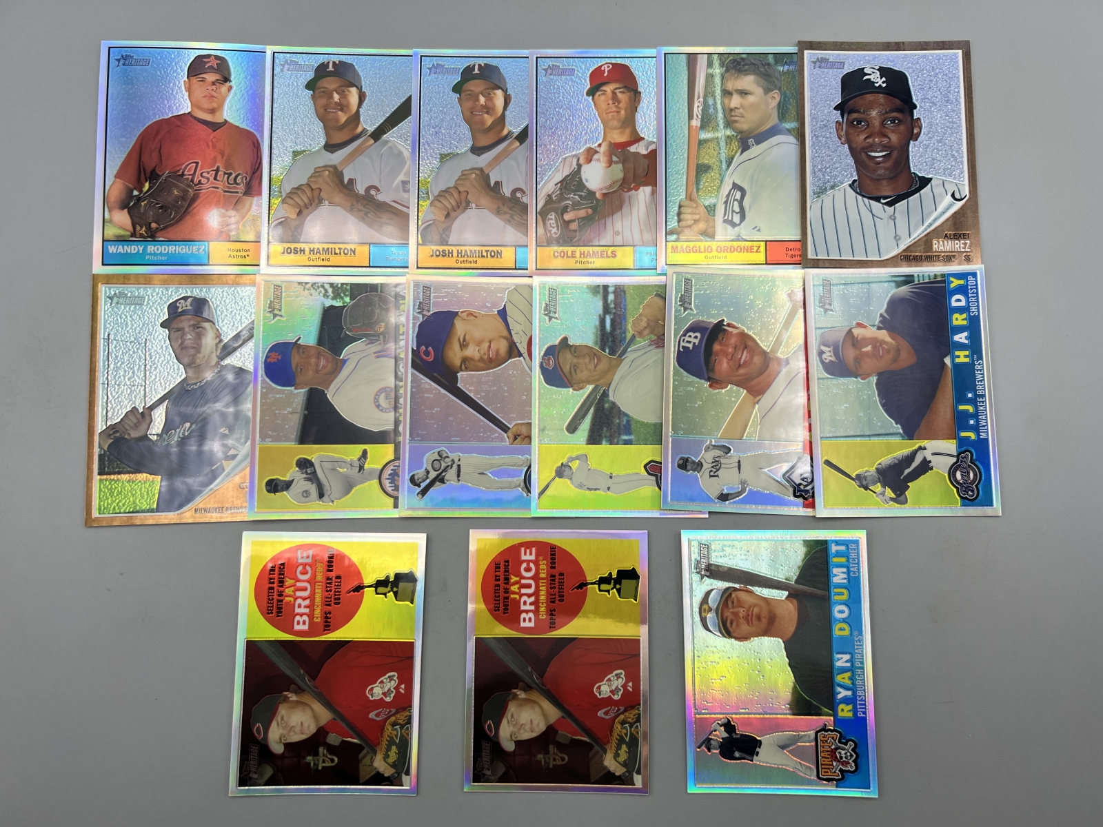 (15) 2009, 2010, & 2011 Topps Heritage Chrome Baseball Refractors W/ Stars - #/560, #/561 & #/562