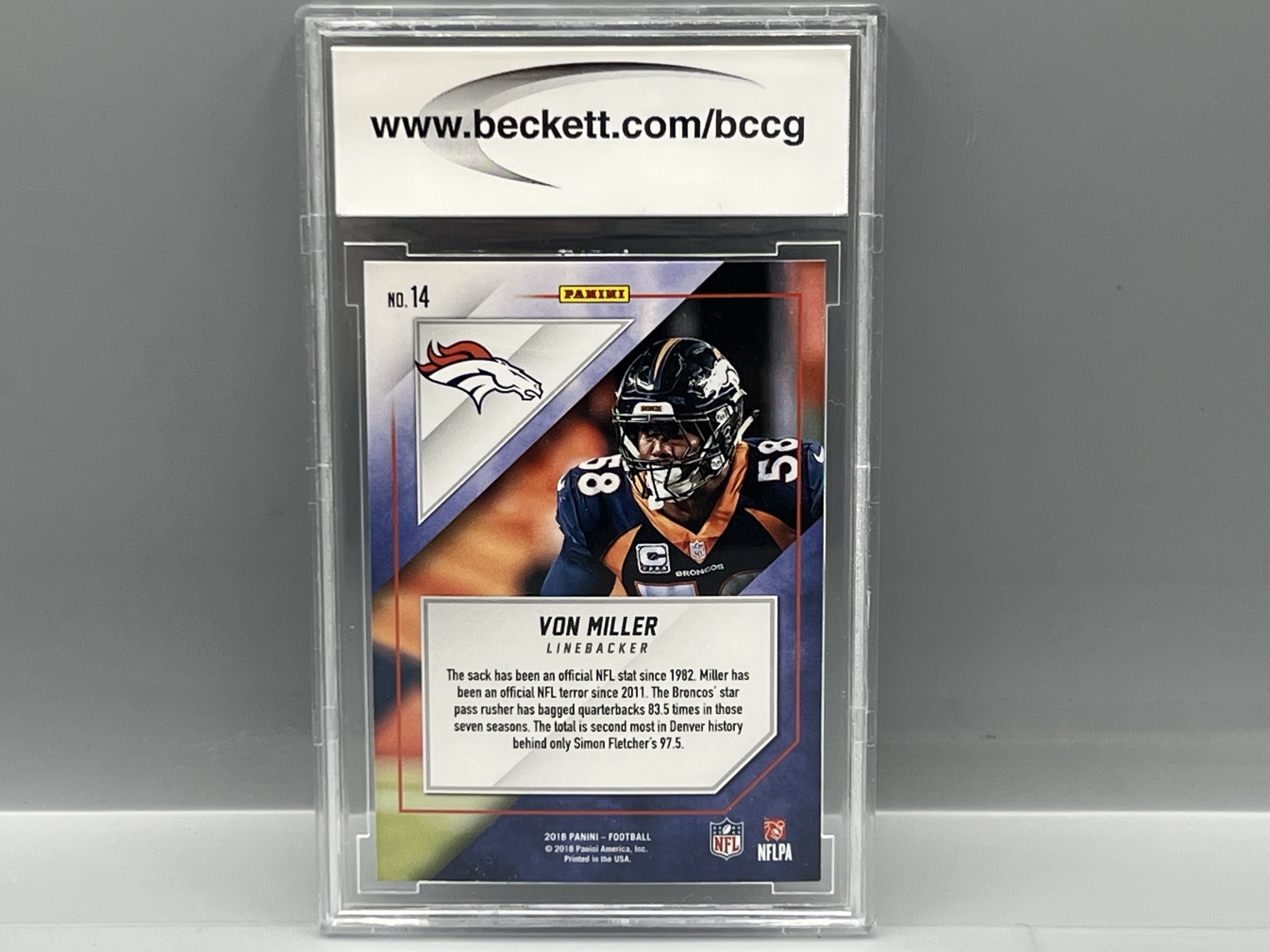 2018 Panini Von Miller MJH Exclusive #14 - Slabbed By BCCG