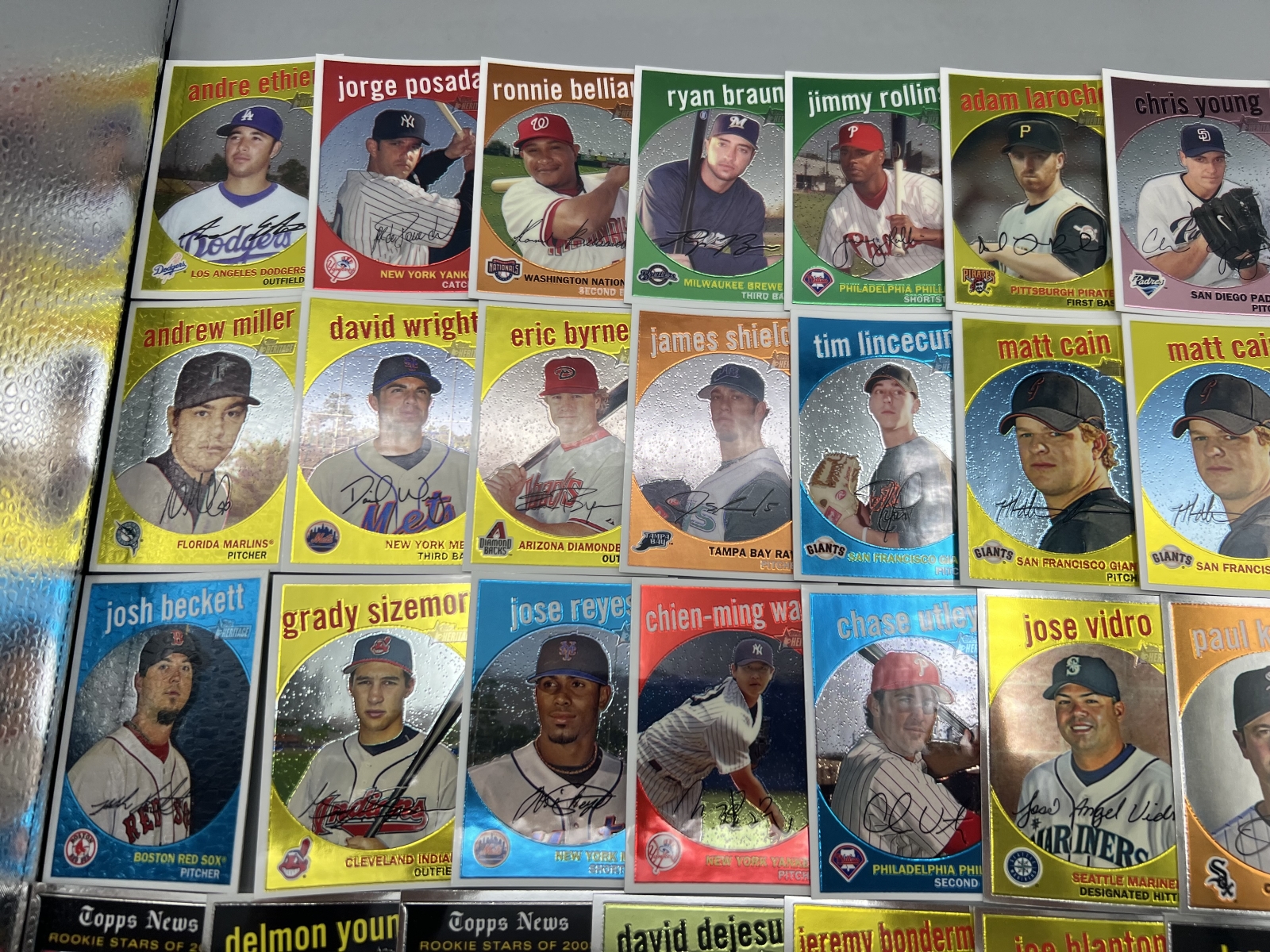 (50) 2008 Topps Heritage Chrome Baseball Cards - One is a Refractor - All Cards Are #/1959 Except Refractor - Refractor Is #/559