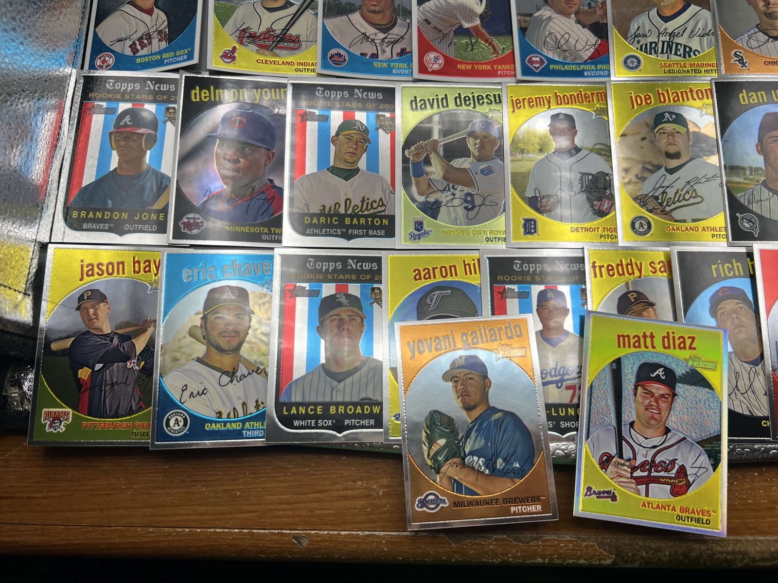 (50) 2008 Topps Heritage Chrome Baseball Cards - One is a Refractor - All Cards Are #/1959 Except Refractor - Refractor Is #/559