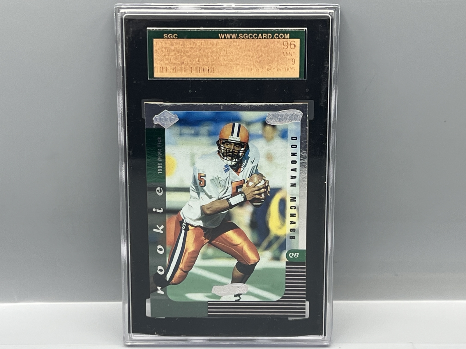 1999 Edge Supreme Donovan McNabb Galvanized RC #/250 SGC Mint 9 - Faded/washed-out SGC label