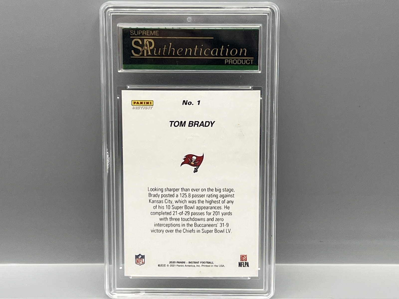 2020 Panini Instant Tom Brady Super Bowl Champions #1 - Slabbed By SPA