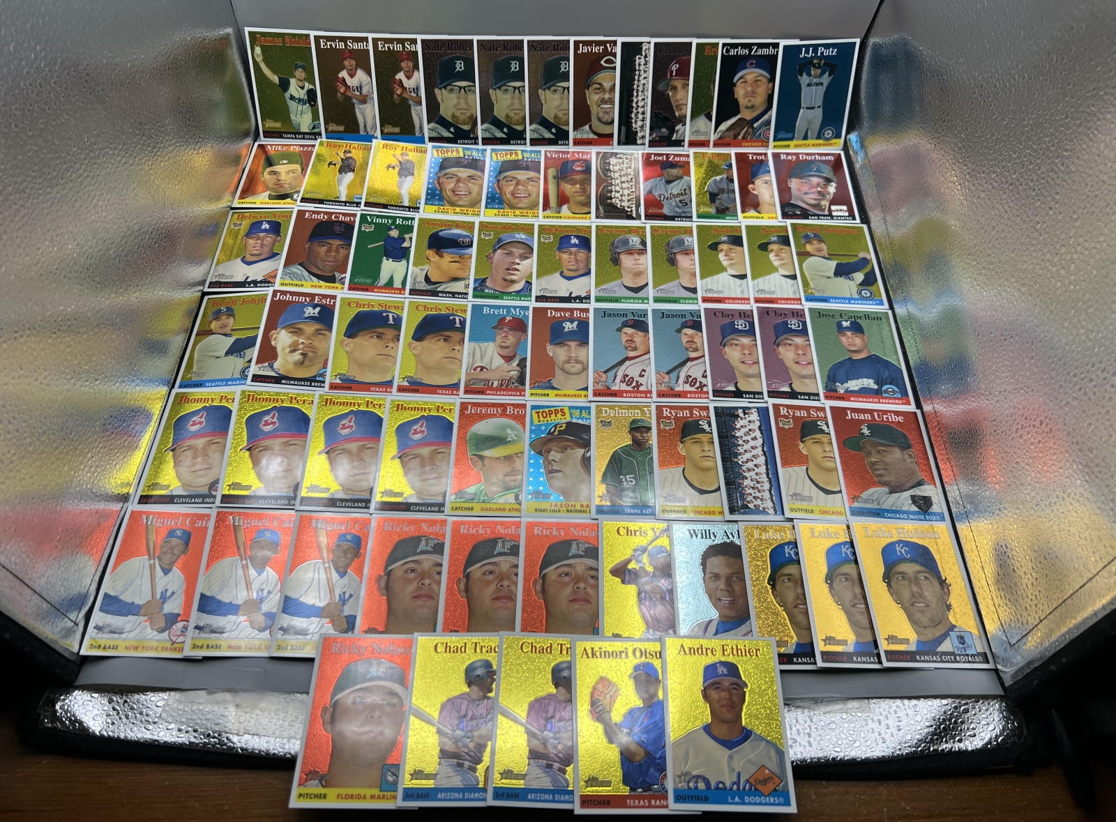 (70+) 2007 Topps Heritage Chrome Baseball Cards - All Cards Are #/1958 - Mike Piazza, Roy Halladay, David Wright