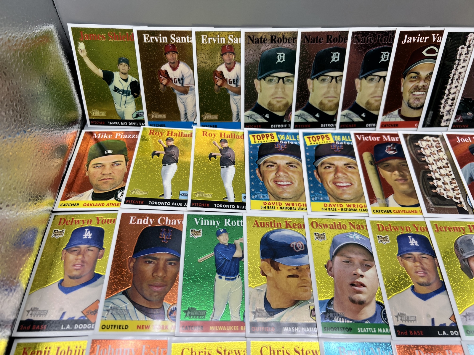 (70+) 2007 Topps Heritage Chrome Baseball Cards - All Cards Are #/1958 - Mike Piazza, Roy Halladay, David Wright
