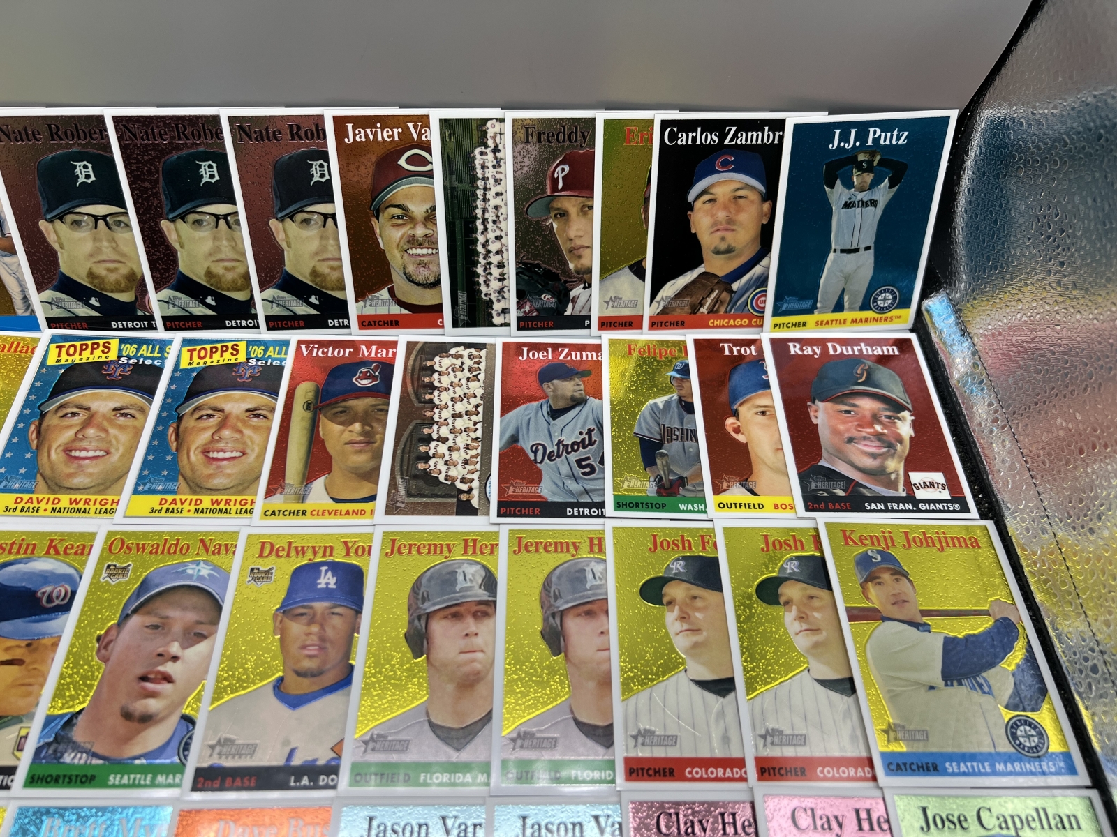 (70+) 2007 Topps Heritage Chrome Baseball Cards - All Cards Are #/1958 - Mike Piazza, Roy Halladay, David Wright